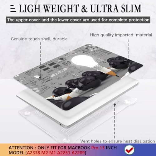 CISSOOK Creative Bulb Case for MacBook Pro 13 Inch 2025-2020 Release A2338 A2251 A2289, Hard Shell Cover with Keyboard Cover Screen Protector for MacBook Pro 13 M2 M1, Bulb - Image 4