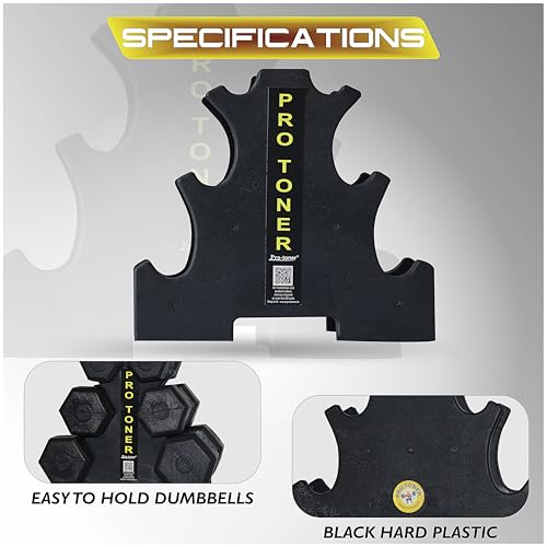 Protoner Dumbbell Rack for 3 Pairs of PVC Dumbbells - Image 5