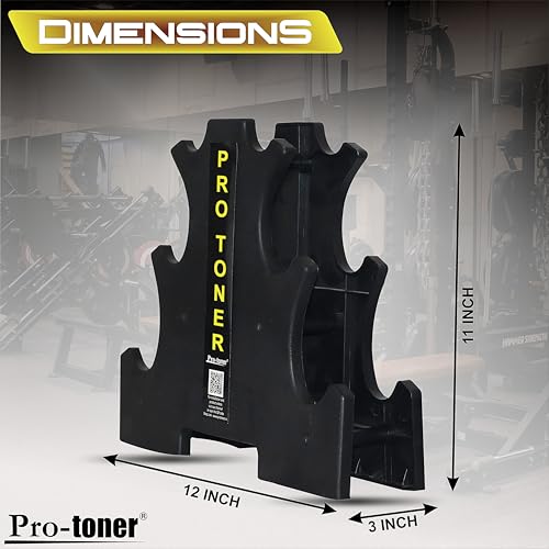 Protoner Dumbbell Rack for 3 Pairs of PVC Dumbbells - Image 3