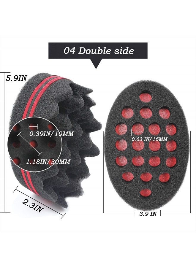 AIR&TREE 5 Pcs Hair Sponge Set,Magic Twist Brush Sponge,Curl Sponge Brush with 1 Pc Hair Pick for Men Women(Blend) - Image 4