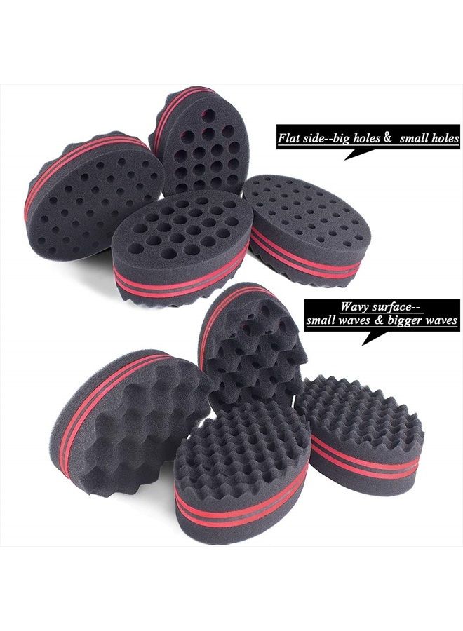 AIR&TREE 5 Pcs Hair Sponge Set,Magic Twist Brush Sponge,Curl Sponge Brush with 1 Pc Hair Pick for Men Women(Blend) - Image 2