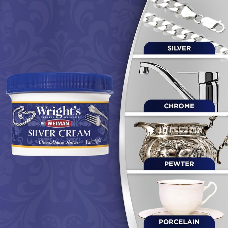 Wright's Silver and Copper Cleaner and Polish - 8 Ounce Each - Premium Metal Polish Silver Copper Brass Chrome and More - Image 3
