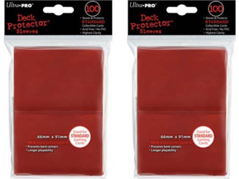 200 UltraPro Red Deck Protector Sleeves 2Packs  Standard Magic The Gathering Size