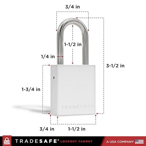 TRADESAFE Lockout Tagout Locks Set - 10 Silver Aluminum Loto Locks, Keyed Different Lock Out Tag Out Padlocks, 2 Keys Per Lockout Padlock, OSHA Compliant - Image 2