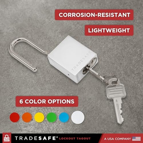 TRADESAFE Lockout Tagout Locks Set - 10 Silver Aluminum Loto Locks, Keyed Different Lock Out Tag Out Padlocks, 2 Keys Per Lockout Padlock, OSHA Compliant - Image 4