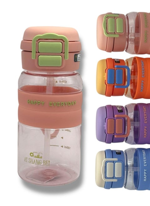 ®One Hand Portable Multi Water Bottle (630ml) Double Lid with Straw and 2 Hole for Direct Drinking Perfect for Daily Use