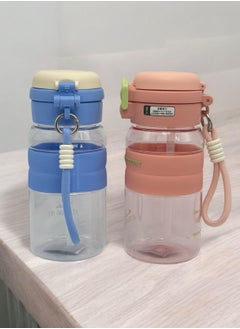 QSHOP ®One Hand Portable Multi Water Bottle (630ml) Double Lid with Straw and 2 Hole for Direct Drinking Perfect for Daily Use  - Image 4
