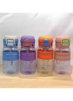 QSHOP ®One Hand Portable Multi Water Bottle (630ml) Double Lid with Straw and 2 Hole for Direct Drinking Perfect for Daily Use  - Image 3
