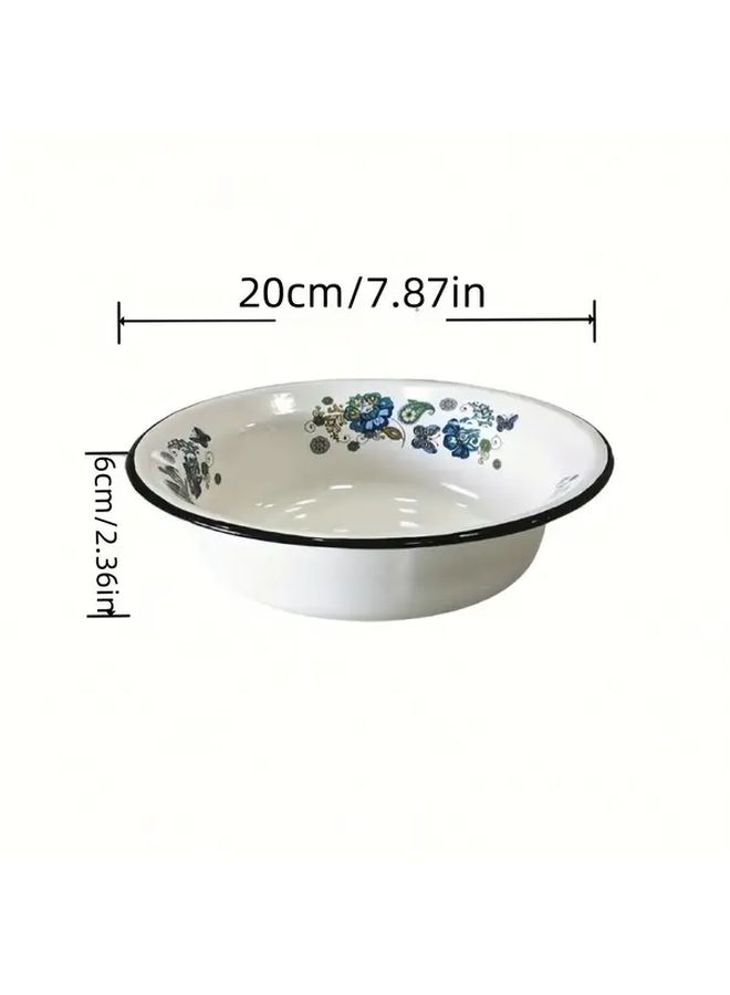 Vintage Pink Roses Floral Enamel Bowls Set Of 2 Heat And Scratch Resistant For Kitchen - Image 3