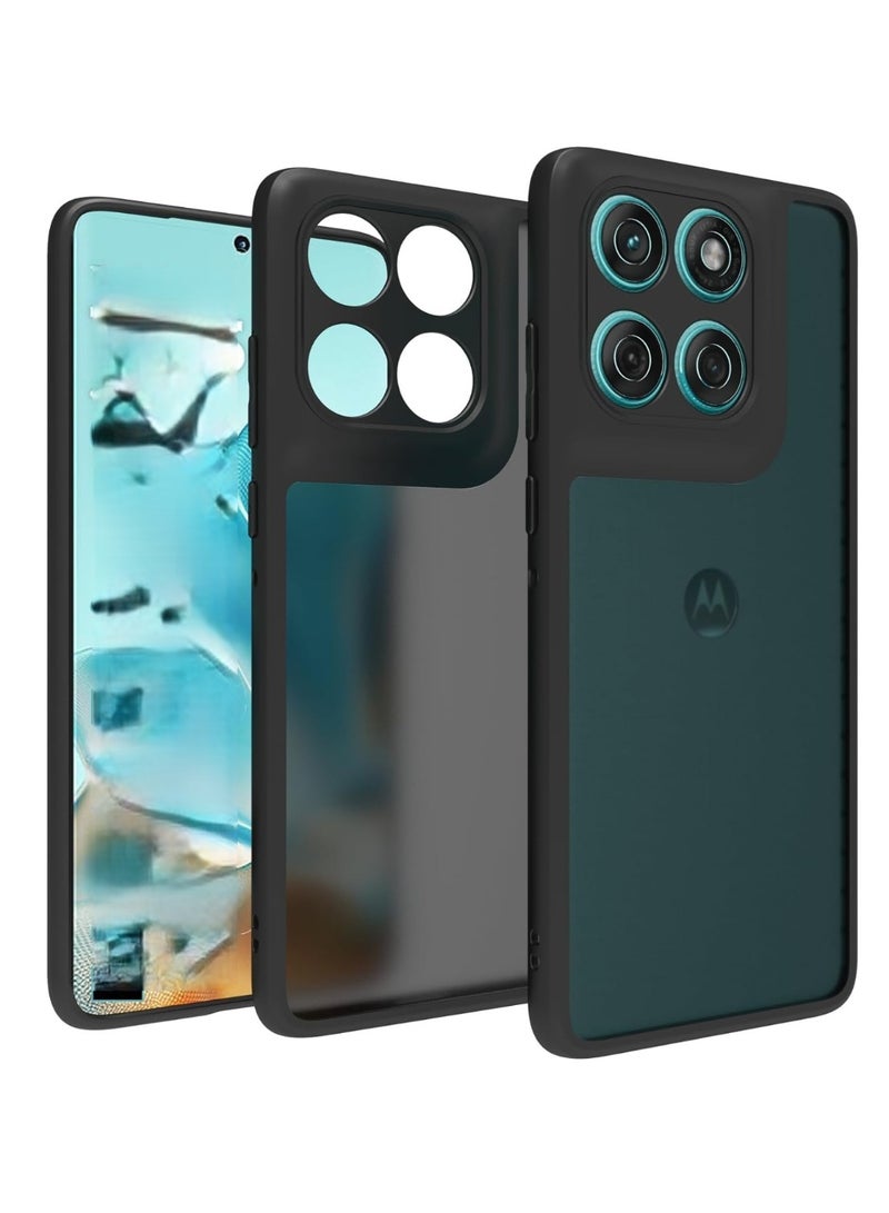 Case Cover Shockproof Hard PC Back Soft TPU Frame Matte Black Slim Protective Cover Compatible with  Moto EDGE 60 FUSION ( Black) - Image 1