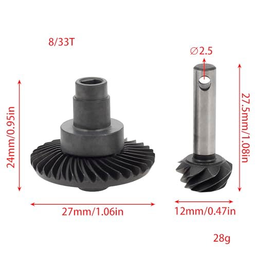 MEUS RACING Underdrive Diff Gears 8T33T for Axial SCX10 II SCX10 III SCX10 PRO AR44 AR45 Axle 110 RC Crawler Upgrades Parts 8T33T - Image 5