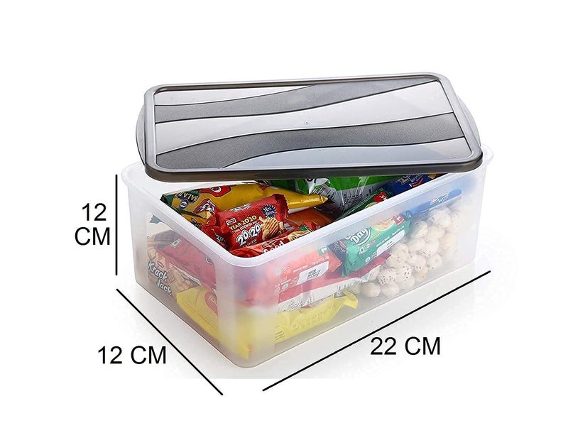 KD ZONE Bread box Plastic jars Container for kitchen Multi Storage container with Lid Pack of 3 Set Black Lid2000ml - Image 4