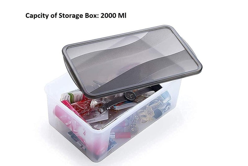 KD ZONE Bread box Plastic jars Container for kitchen Multi Storage container with Lid Pack of 3 Set Black Lid2000ml - Image 5