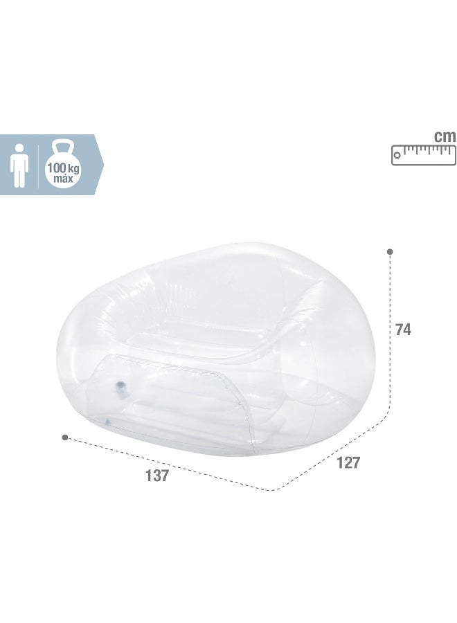 Intex Inflatable Beanless Bag Chair - Transparent - Image 3
