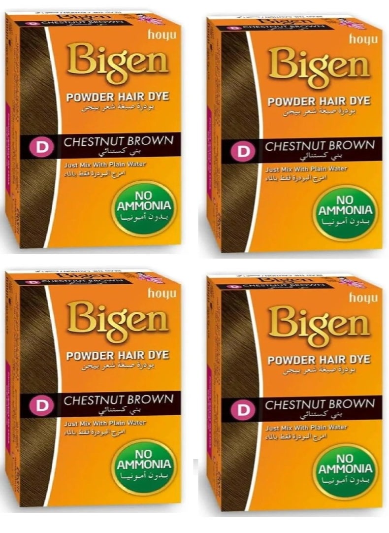 Bigen - 4 PIECES OF Chestnut brown hair dye powder 6g - Image 1