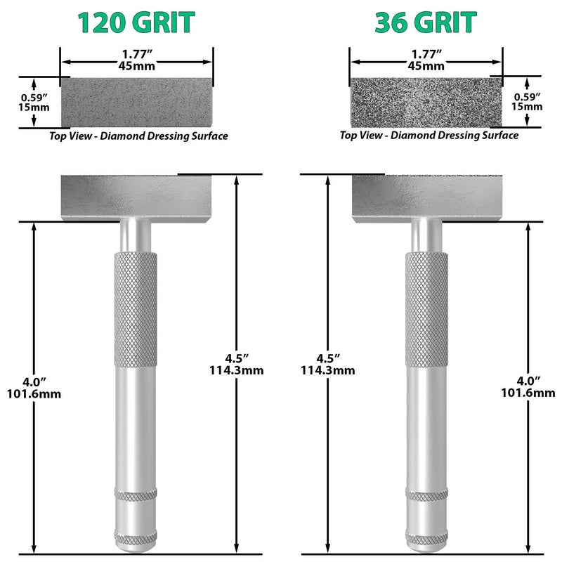 ATLIN Grinding Wheel Dressing Tool - 36 Grit & 120 Grit Diamond Dresser - True Up and Restore Grinding Wheels - Image 5