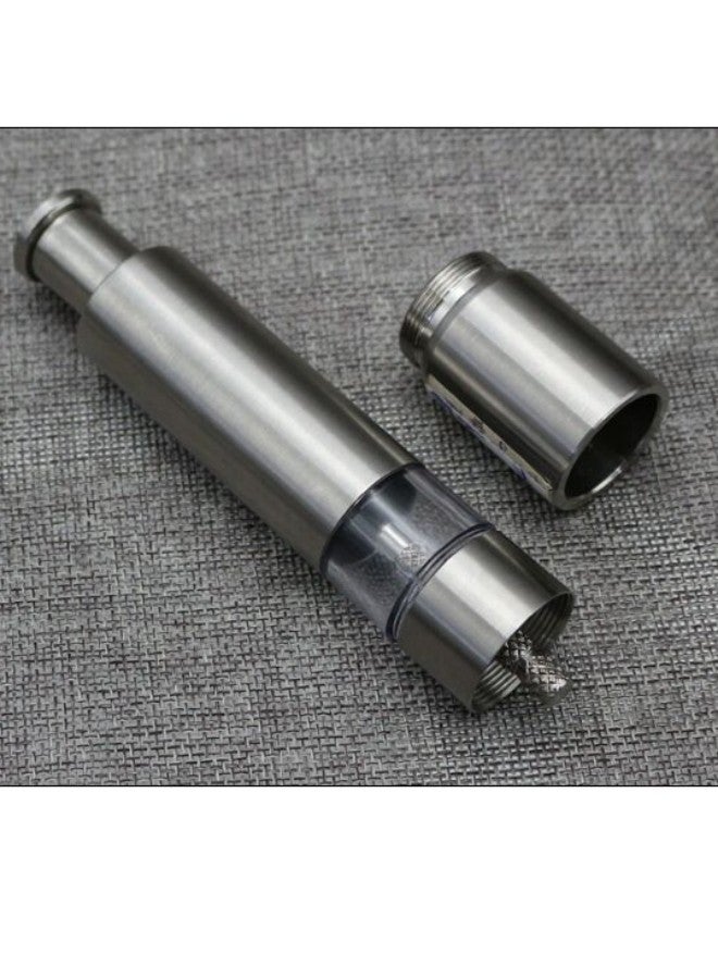 WAOKN Salt and Pepper Grinder, Glass Ceramic Grinder Stainless Steel Refillable Salt & Peppercorn Shakers Adjustable Coarseness Stainless Steel Push-type Manual Pepper Grinding Bottle - Image 5