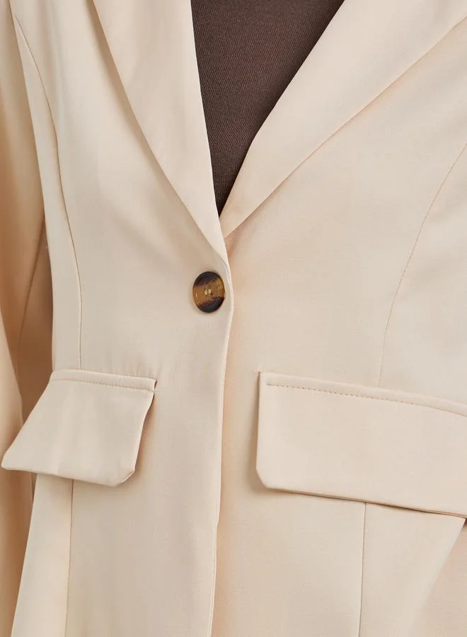 تايك تو جاكيت بليزر سادة بياقة بشق