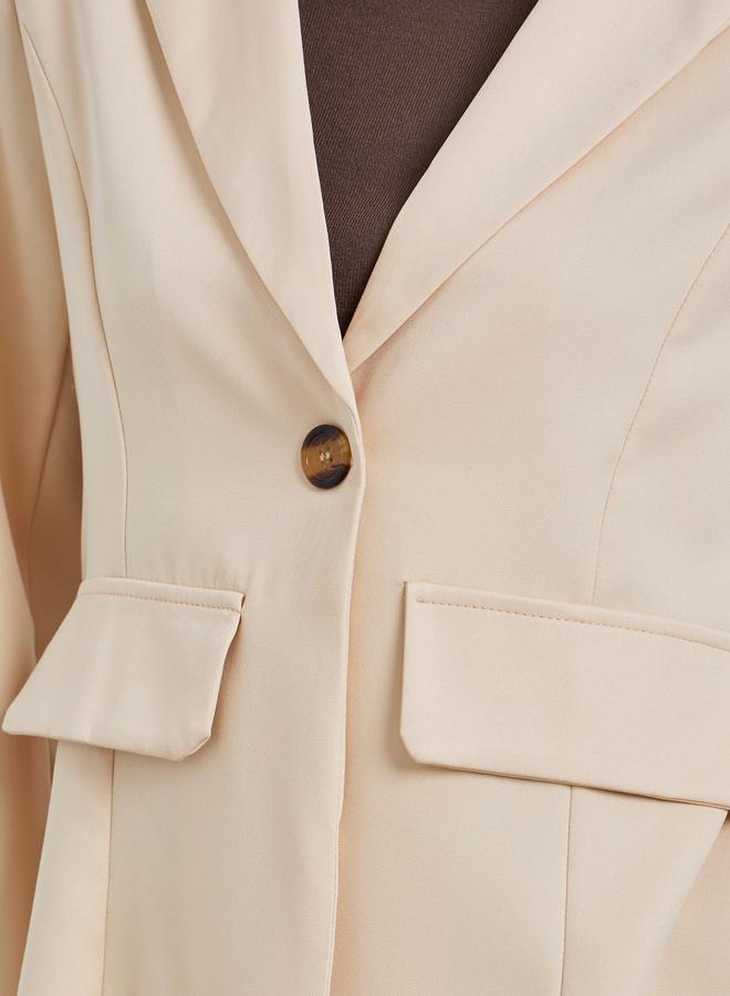 تايك تو جاكيت بليزر سادة بياقة بشق - Image 4