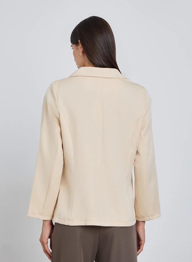 تايك تو جاكيت بليزر سادة بياقة بشق