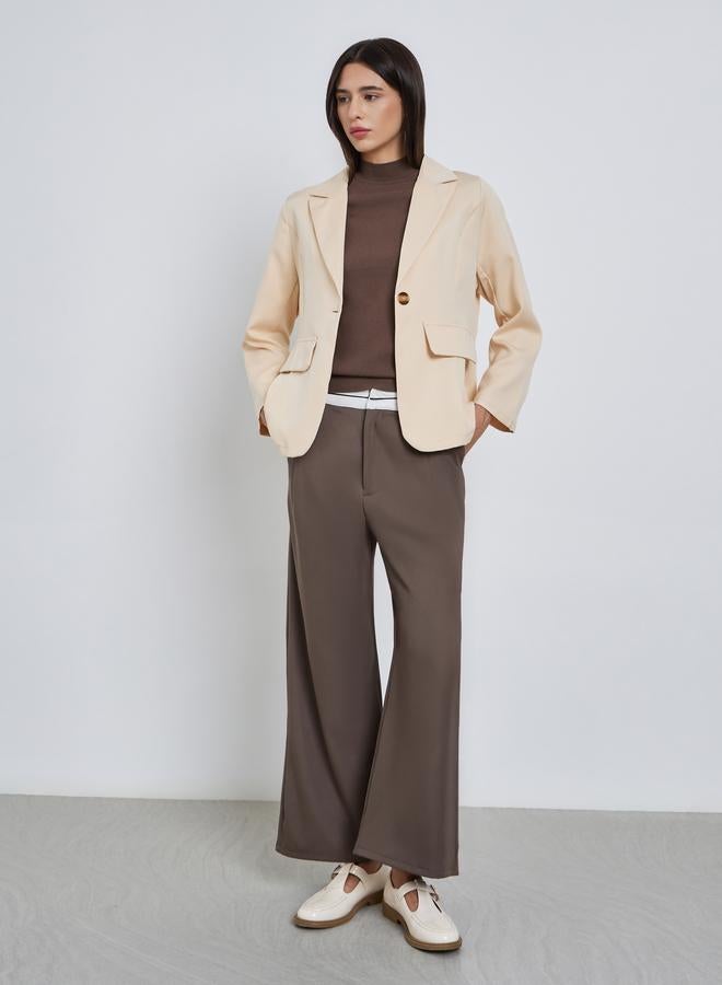 تايك تو جاكيت بليزر سادة بياقة بشق - Image 2