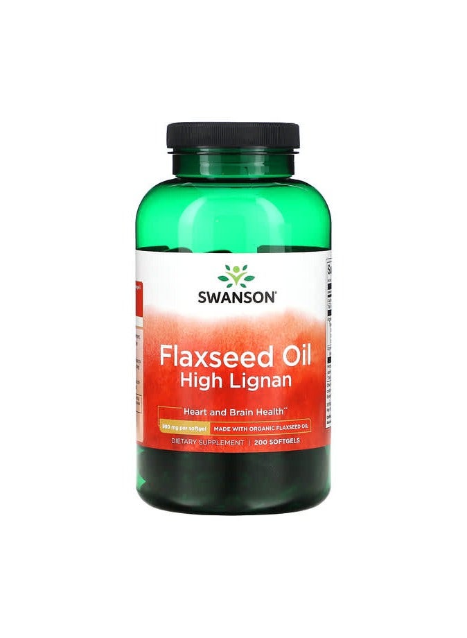 Flaxseed Oil High Lignan, 980 mg, 200 Softgels