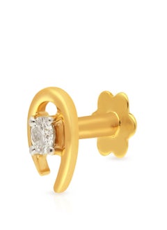 Malabar Gold and Diamonds 18 Carat 750 Purity Yellow Diamond Nosepin MNGNNP0287YVS-G for Women  - Image 1