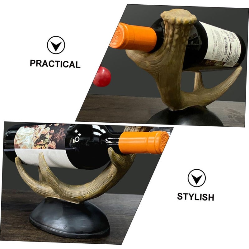 Rustic Resin Wine Bottle Holder Desktop Wine Rack for Home Bar Kitchen Countertop - Image 4