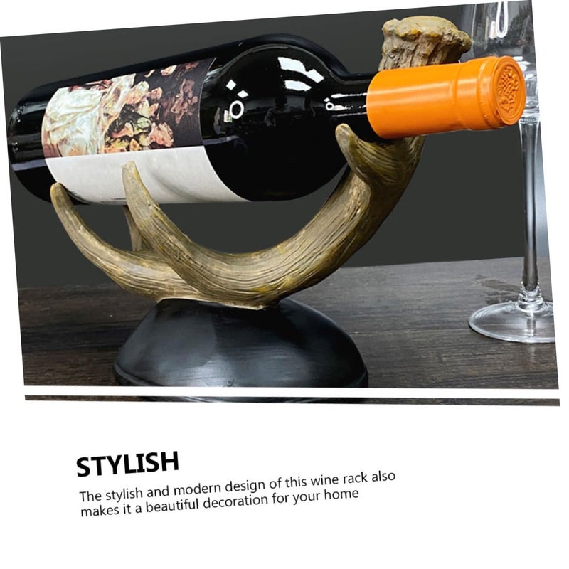 Rustic Resin Wine Bottle Holder Desktop Wine Rack for Home Bar Kitchen Countertop - Image 5