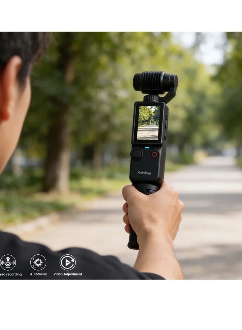 Kalobee Pocket 3 Pro Handheld Camera with 180° Rotating Lens, 1080p HD Resolution, 1.9-inch Screen, SD Card Slot, and 4K Video Recording - Image 4
