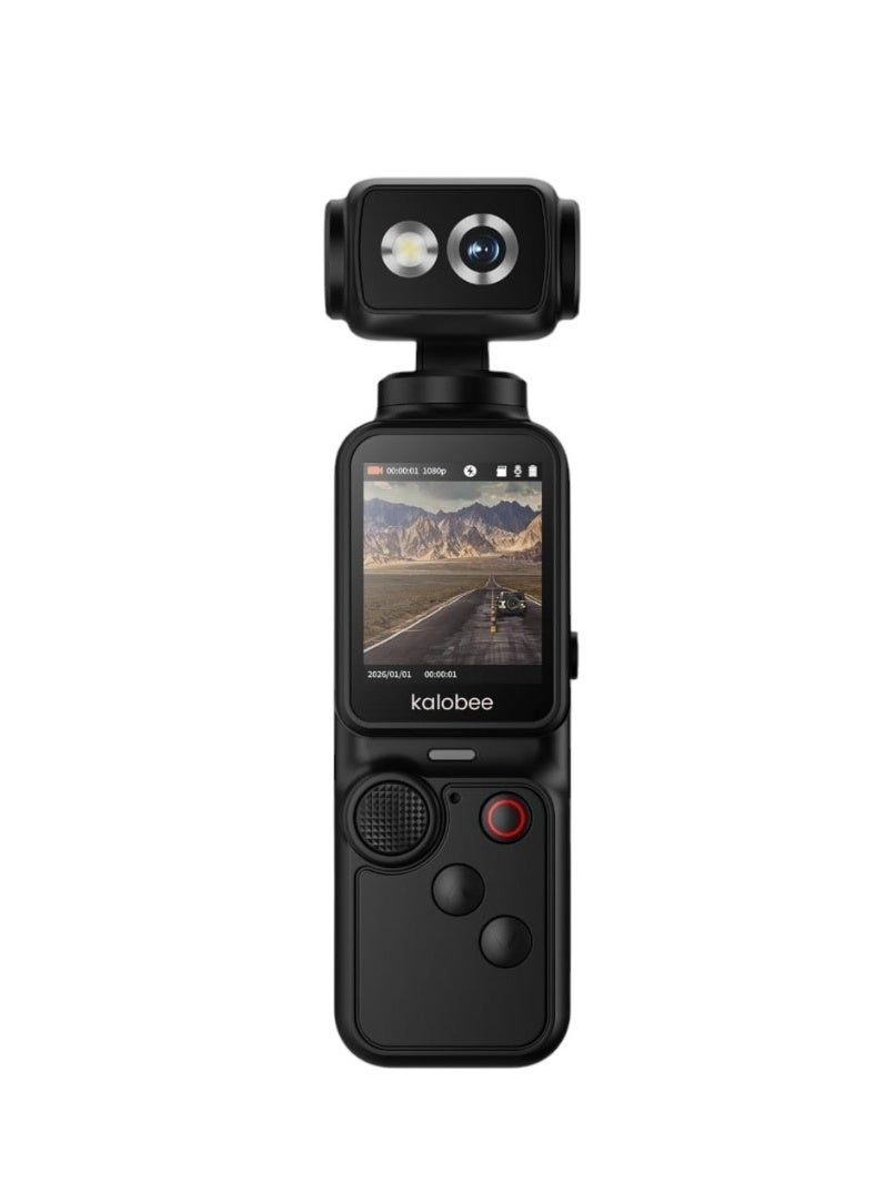 Kalobee Pocket 3 Pro Handheld Camera with 180° Rotating Lens, 1080p HD Resolution, 1.9-inch Screen, SD Card Slot, and 4K Video Recording - Image 2