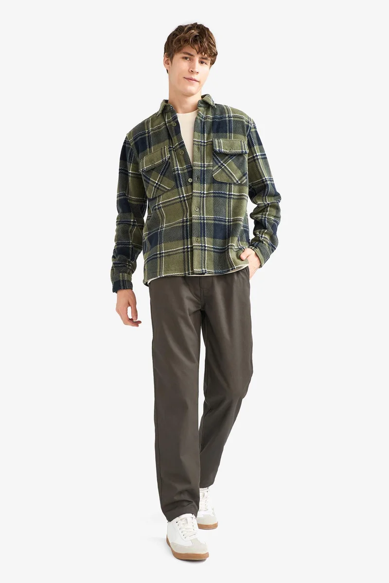 Defacto  Regular Fit Fleece Long Sleeve Shirt for Men | Best Price UAE
