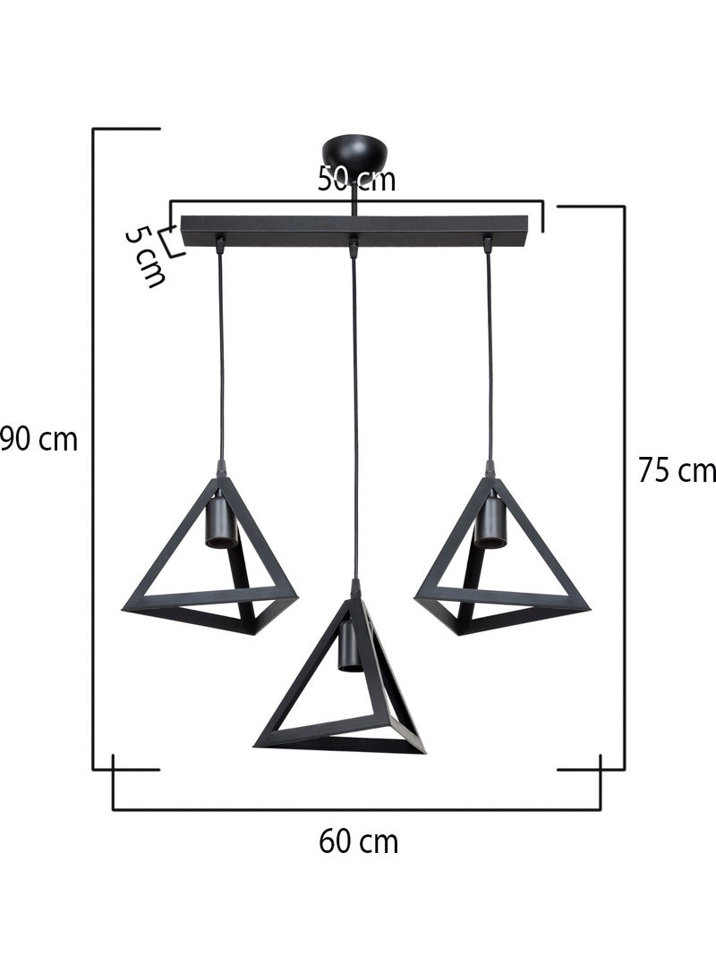 Ag Light Design - Black Pendant Chandelier Living Room Kitchen Hallway Bedroom Lamp - Image 1