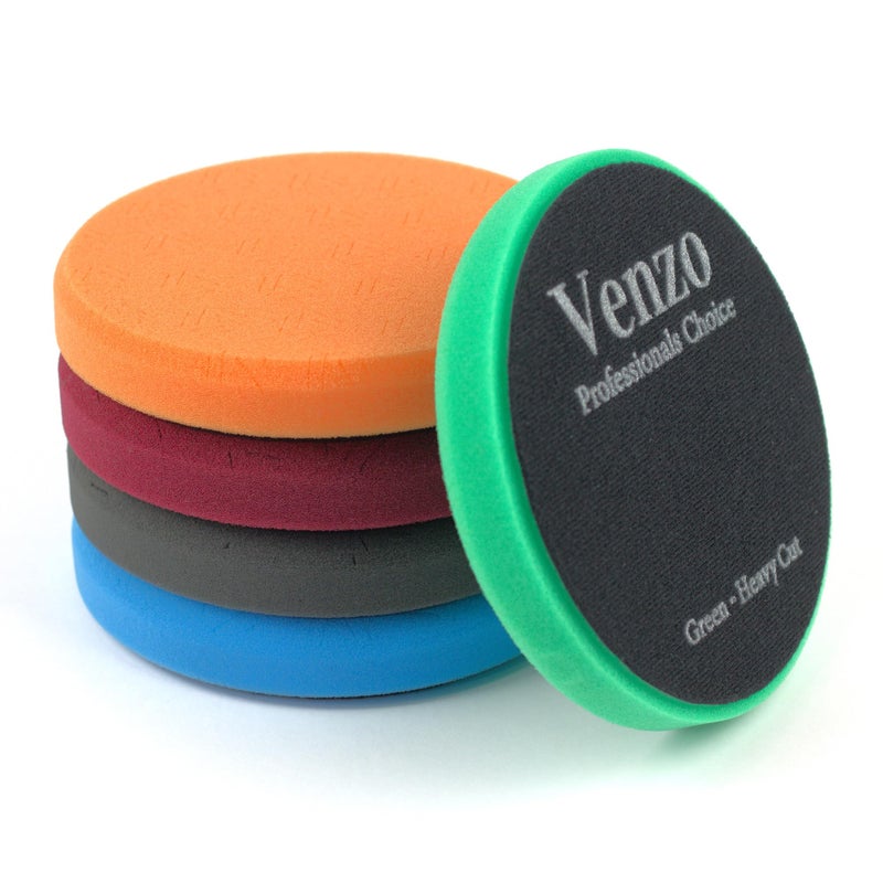 Venzo 6 Inch Buffing Polishing Pads, 5 Pcs 6.5" inch Front Side for 150mm Backing Plate, Buffing Polishing Kit, Cutting, Polishing & Waxing Pads for Car Buffer & Polisher - Image 1