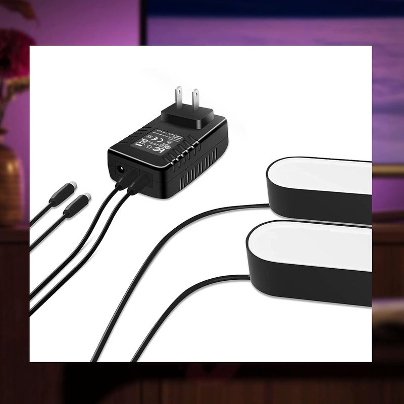 في اتش بي دبليو بديل لمصدر طاقة Philips Hue 24V DC قابس Hue متوافق مع Philips Hue Play Bar Smart، وHue Light Strip Plus، وHue HDMI Sync Box، وملحق لمبة الإضاءة - Image 2