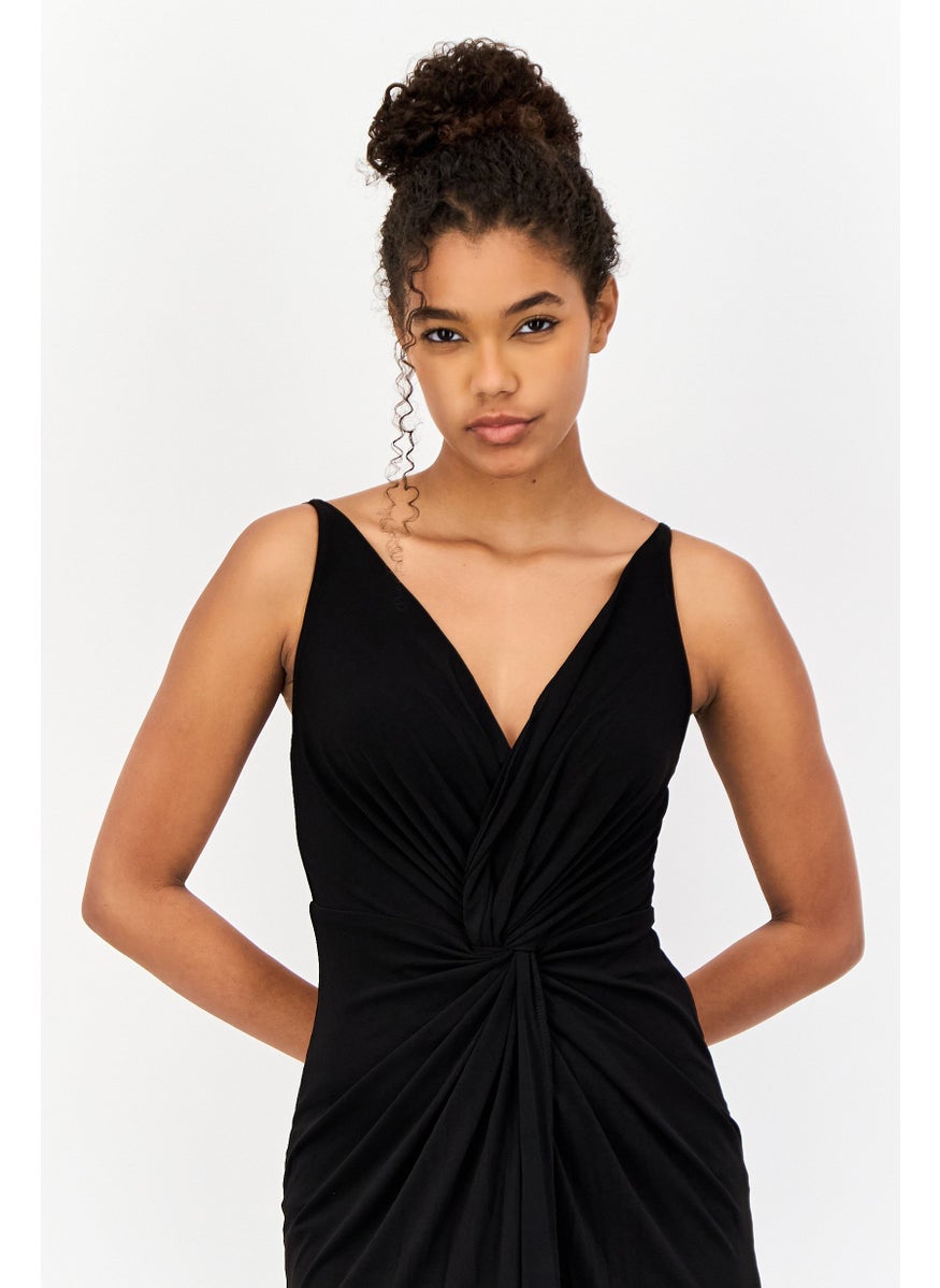 Lulus Women Solid Maxi Dress, Black  - Image 2
