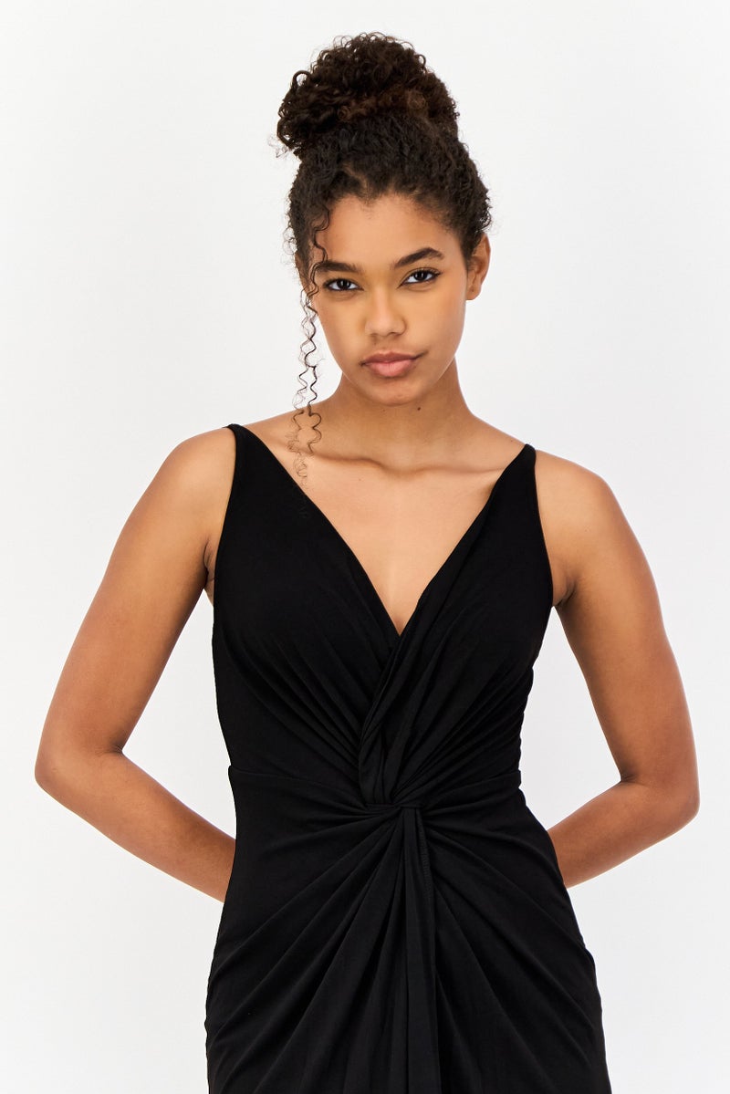 Lulus Women Solid Maxi Dress, Black - Image 4
