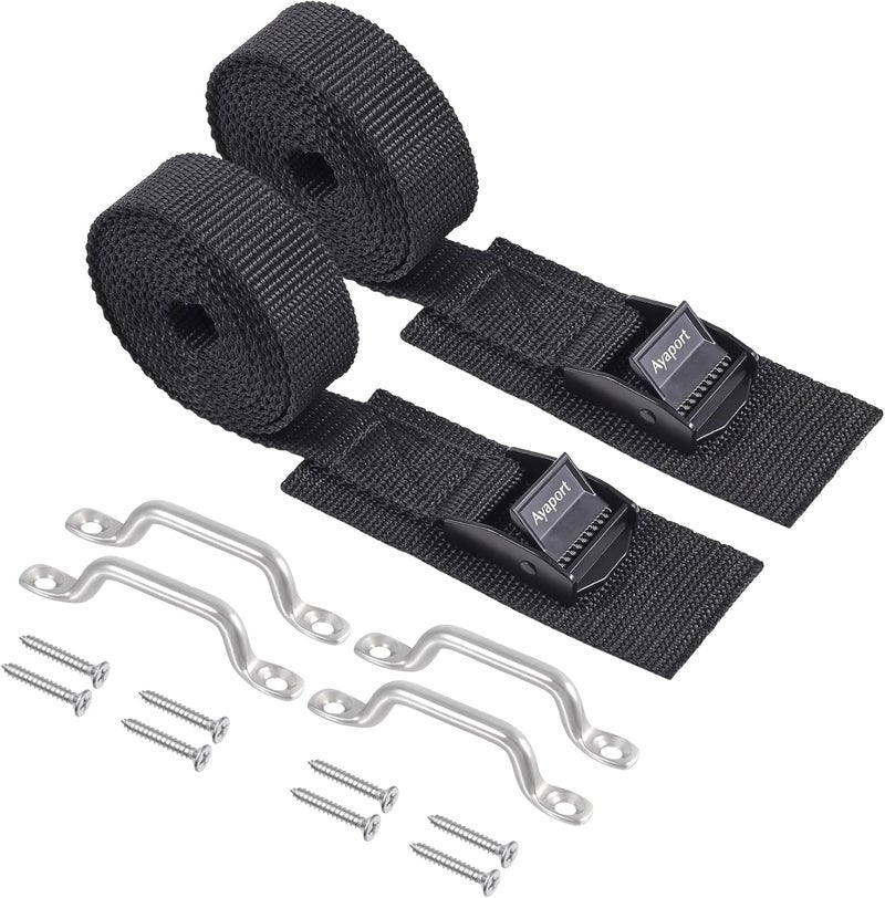 Ayaport Battery Tie Down Strap 48” Battery Box Hold Down Kit, Cooler Tie Down Kit, with Small Stainless Steel Bracket & Screws Used for RV Battery, Gas Fuel Tank, Yeti Cooler Accessories - Image 1