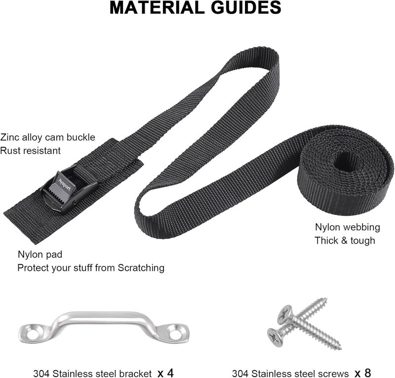 Ayaport Battery Tie Down Strap 48” Battery Box Hold Down Kit, Cooler Tie Down Kit, with Small Stainless Steel Bracket & Screws Used for RV Battery, Gas Fuel Tank, Yeti Cooler Accessories - Image 3
