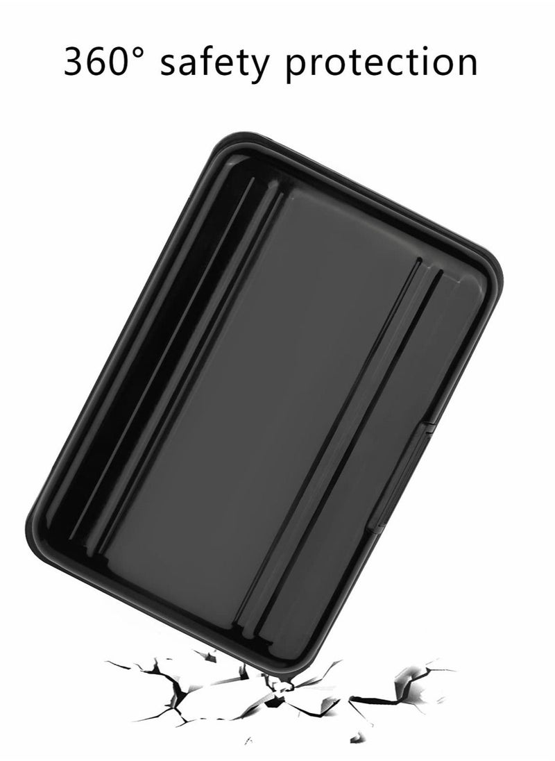 Excefore - Micro SD Card Holder Case, Waterproof SD Card Storage Box Memory Card Case Holder Box with 8 Slots Aluminum Shock Resistant Carrying Box Holder for SD SDHC MMC Micro SD TF Cards (Black) - Image 1
