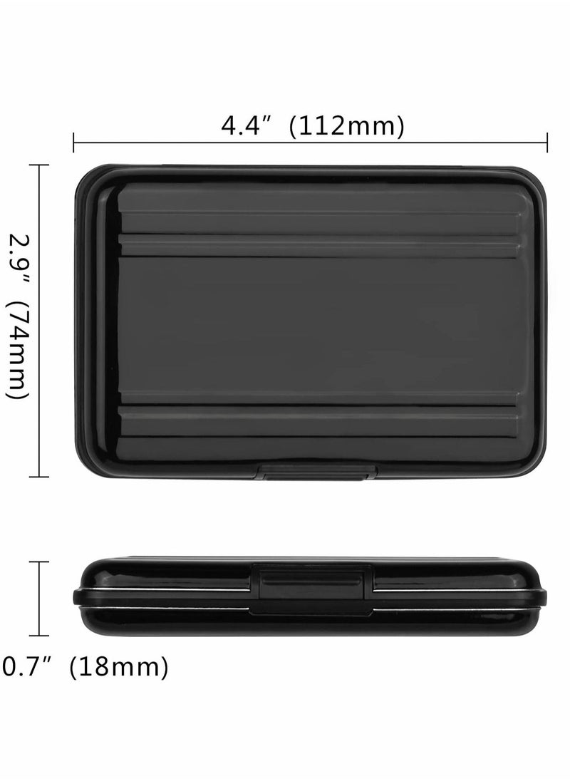 Excefore - Micro SD Card Holder Case, Waterproof SD Card Storage Box Memory Card Case Holder Box with 8 Slots Aluminum Shock Resistant Carrying Box Holder for SD SDHC MMC Micro SD TF Cards (Black) - Image 1