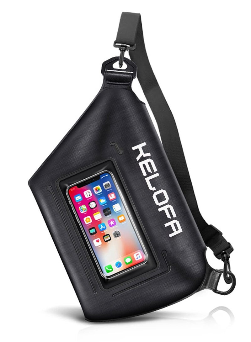 KASTWAVE Waterproof Bag, Outdoor Sport Crossbody Bag Cell Phone Dry Bag with Waist Strap, Screen Touch Sensitive Keep Your Valuables Dry Perfect for Cycling Swimming Snorkeling Boating Kayaking Beach Pool Park - Image 1