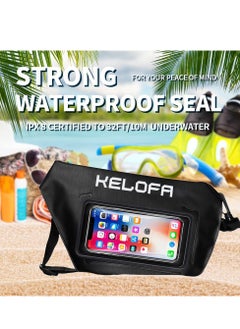 KASTWAVE Waterproof Bag, Outdoor Sport Crossbody Bag Cell Phone Dry Bag with Waist Strap, Screen Touch Sensitive Keep Your Valuables Dry Perfect for Cycling Swimming Snorkeling Boating Kayaking Beach Pool Park  - Image 3