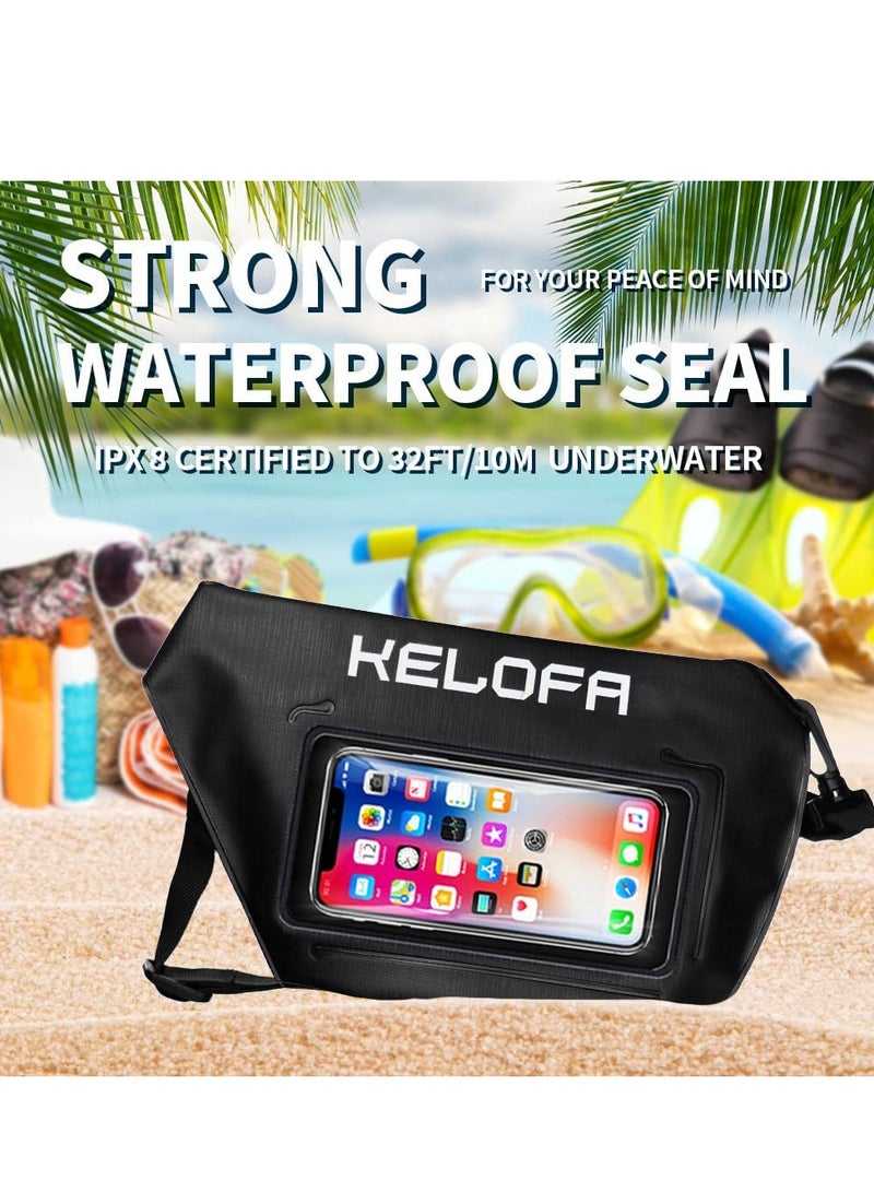 KASTWAVE Waterproof Bag, Outdoor Sport Crossbody Bag Cell Phone Dry Bag with Waist Strap, Screen Touch Sensitive Keep Your Valuables Dry Perfect for Cycling Swimming Snorkeling Boating Kayaking Beach Pool Park - Image 3