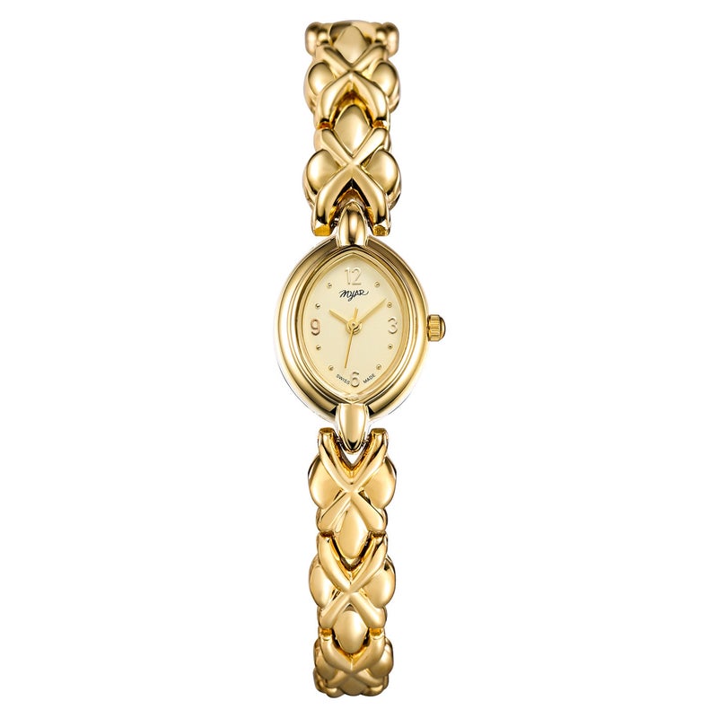 New Myar Mia Retro Chain Simple Small Dial Elegant Compact Watch Ladies Ins Quartz Watch Gold