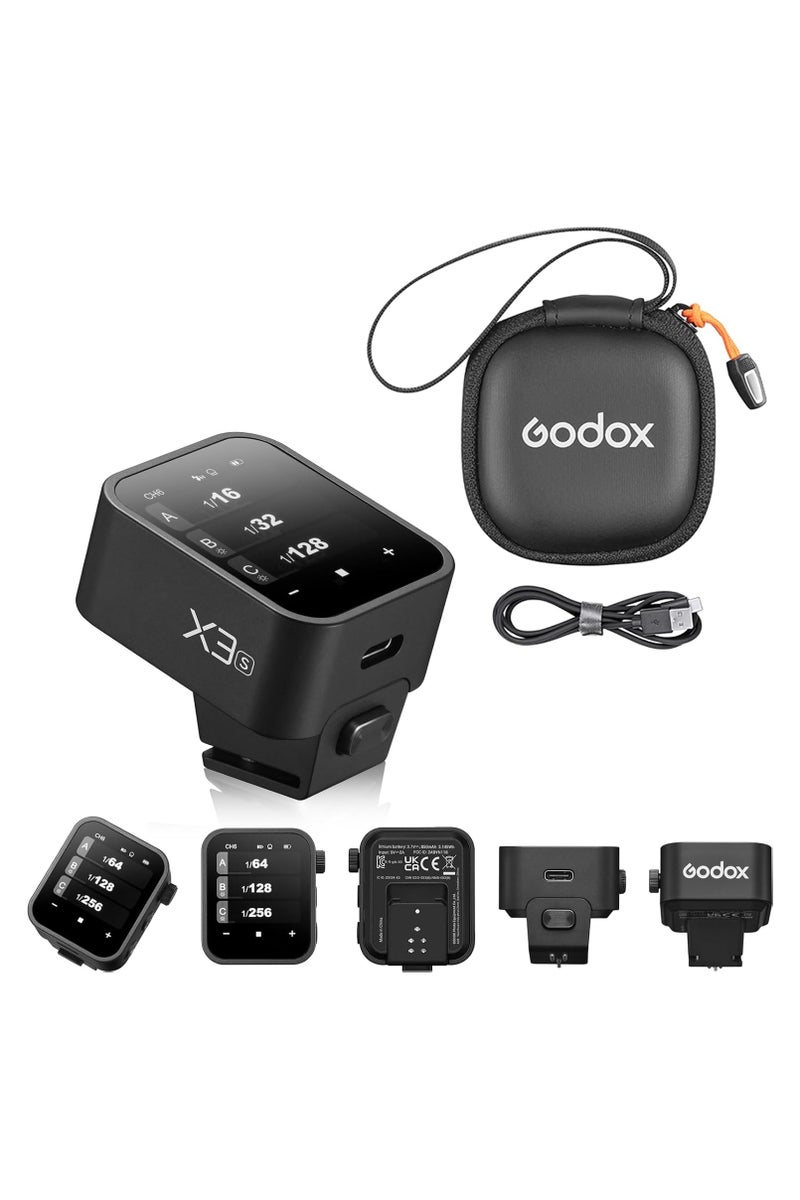 Godox Godox X3 X3S Flash Trigger for Sony, Touchscreen interface & local controls, Built-in Type-C Charging Battrery, TTL HSS 2.4G Wireless Speedlite Trigger kit with Storage Bag for indoor outdoor shooting - Image 1