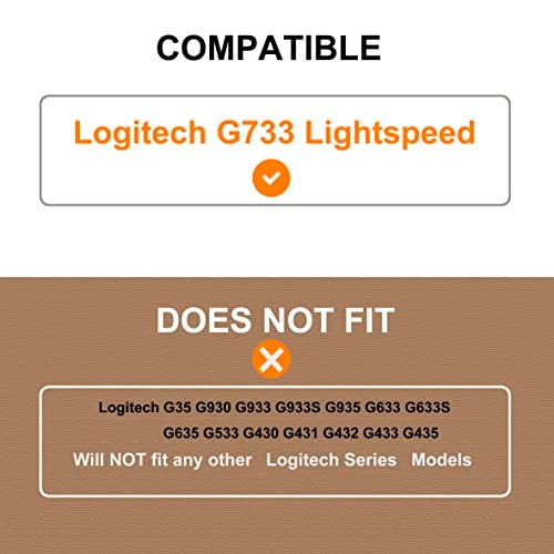 defean G733 Earpads - defean Replacement Ear Cushion Cover Compatible with Logitech G733 G 733 Lightspeed Wireless Gaming Headset,Ear Pads with Durable Mesh Fabric, Comfort Noise Isolation Foam (Gray) - Image 2