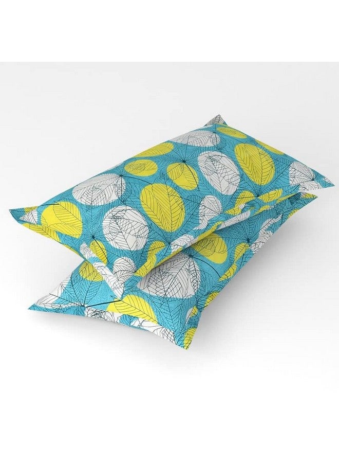 BSB HOME 100% Microfiber 160 TC Cotton Feel bedsheet for Double Bed with 2 Pillow Covers Breathable | Wrinklefree and Softtouch Floral Print Sheet- White Yellow & Green - Image 3