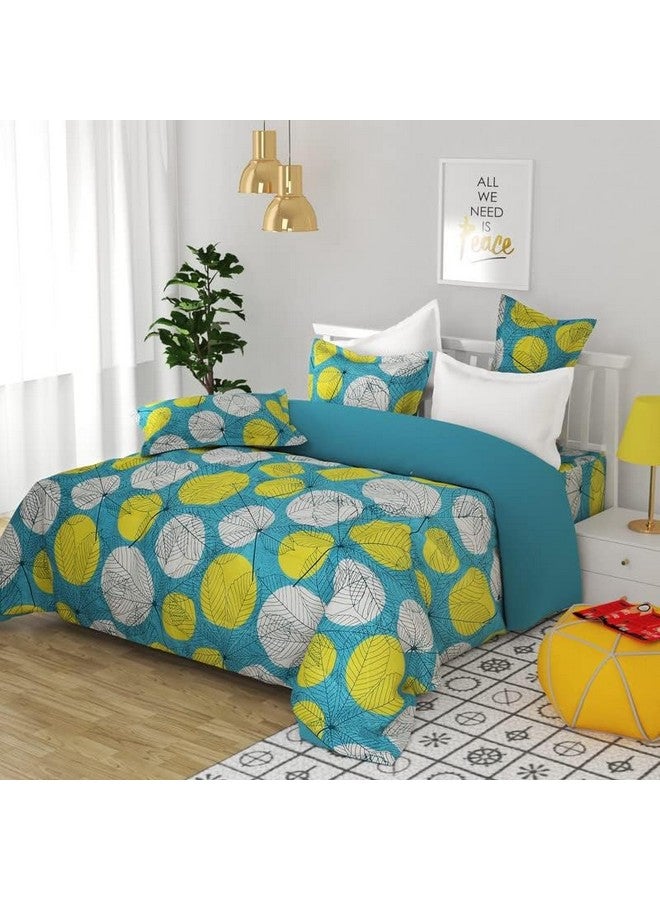 BSB HOME 100% Microfiber 160 TC Cotton Feel bedsheet for Double Bed with 2 Pillow Covers Breathable | Wrinklefree and Softtouch Floral Print Sheet- White Yellow & Green - Image 5