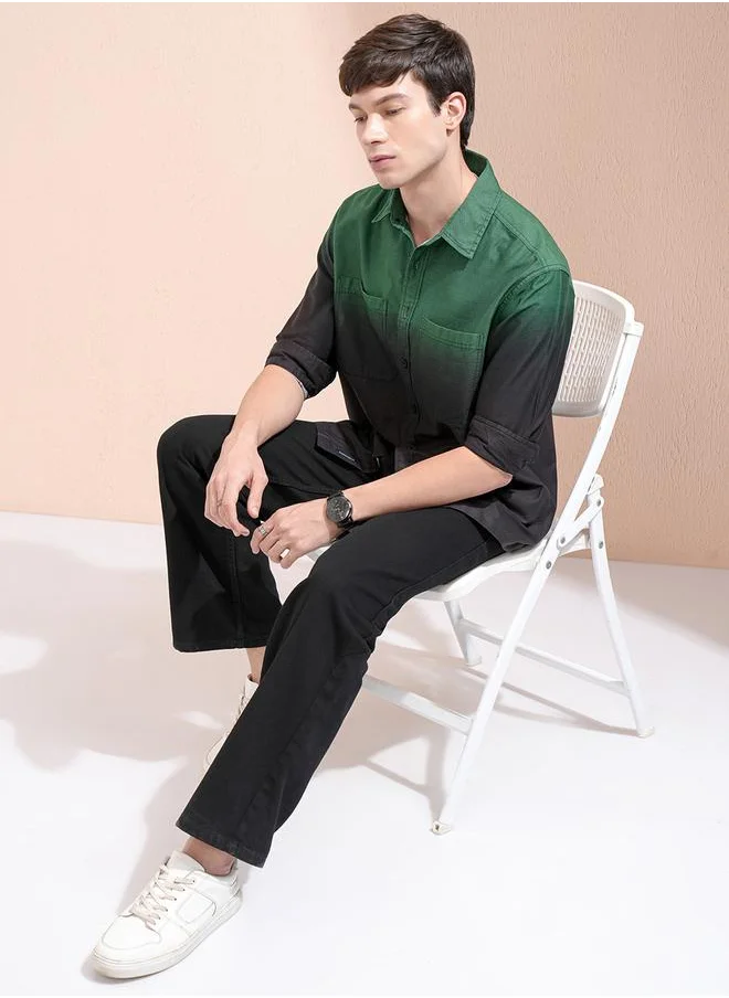 هاي لاندر Color Block Regular Fit Shirt with Pockets